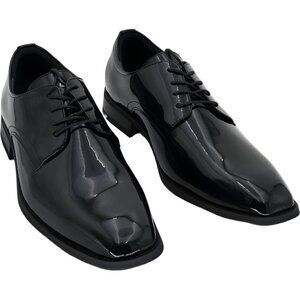 Vance Co. Cole Black Dress Oxford Glossy Square Toe Lace-Up Men US 11M